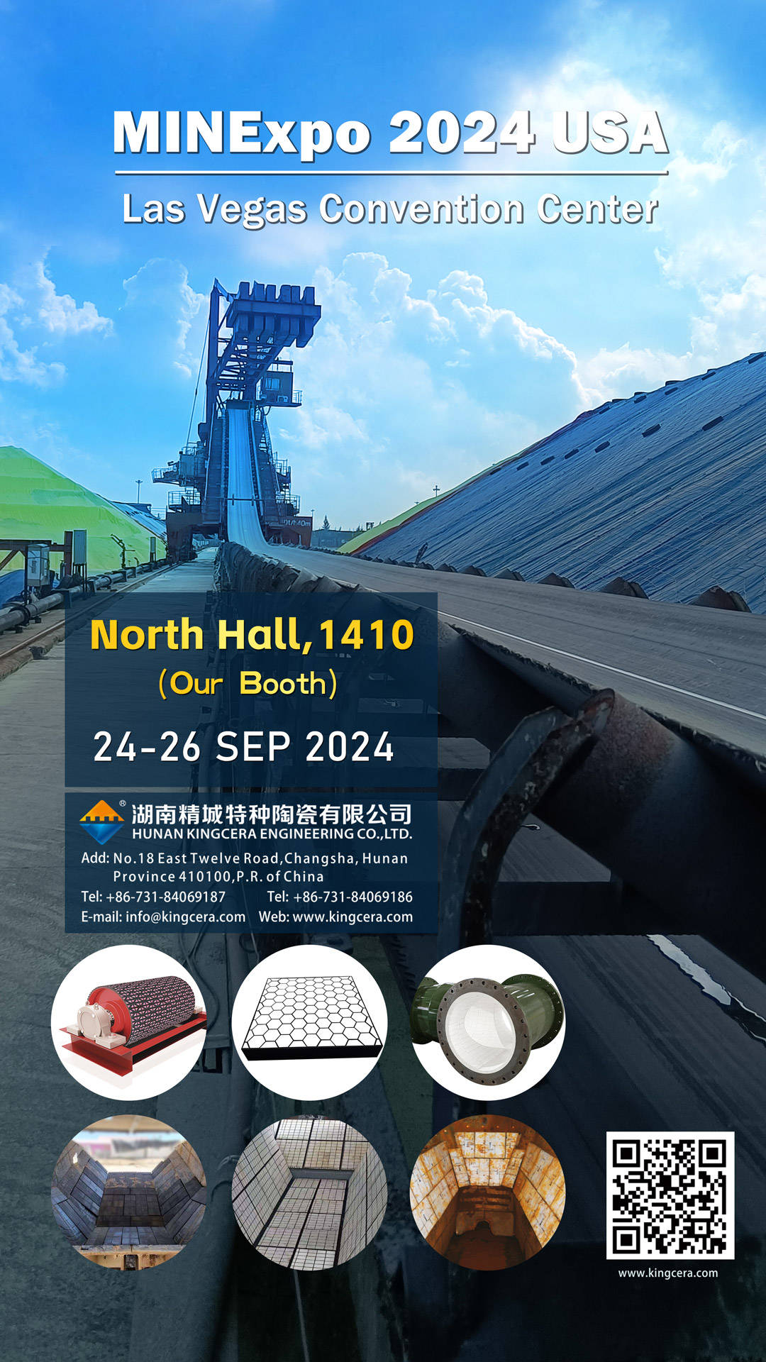 Hunan Kingcera will be exhibiting the Minexpo which will be held in 24th-26th ,2024 in Las Vegas USA.